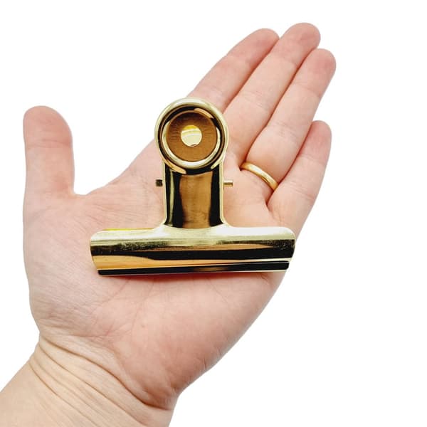 Pappersklämma Metall - Guldfärgad - 7,5 cm - 6 st