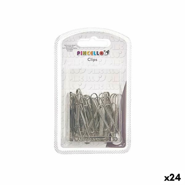 Clip Pincello 383 Sølvfarvet Metal Stor (24 enheder)