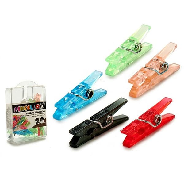 Klämmor Pincello Multicolour Plast (24 antal)