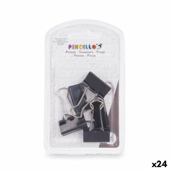 Klämmor Pincello 391 Svart Metall Gem Medium (24 antal)