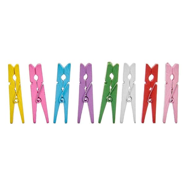 Klämmor Pincello 398 Multicolour Trä Stor (24 antal)