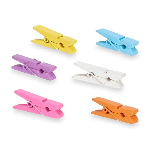Klämmor Pincello 397 Multicolour Trä Medium (24 antal)