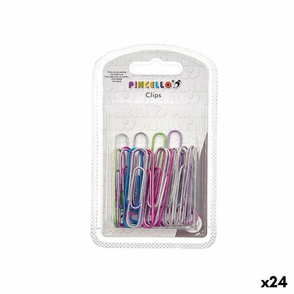 Klipp Pincello 386 Flerfarget Metall Stor (24 enheter)
