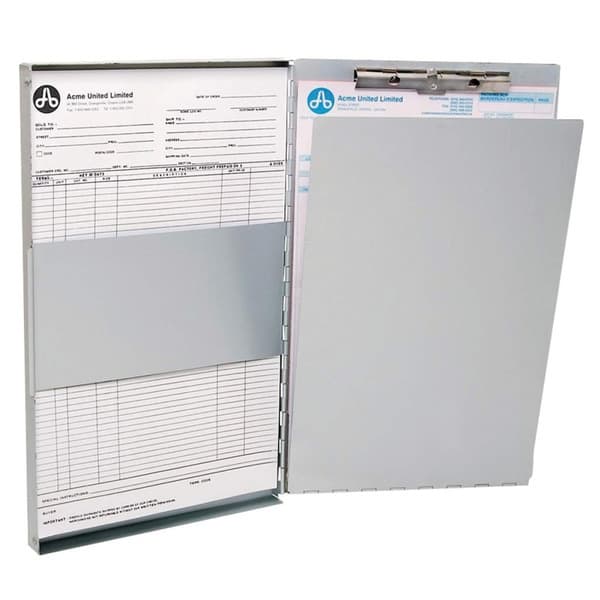 Westcott AC-E17004 udklipsholder med opbevaringsrum i aluminium A4 (9" x 12") åben sidemekanisme