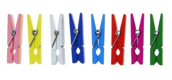 Træclips farvet 3,5 cm 24 stk Shan SS04