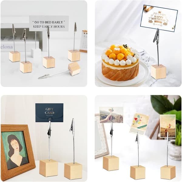 20 Pak Fotoholder, Fotoholder med Clips, Kortholder til siddepladser, Fotostativ, Fotoholder, Kortholder Bord til soveværelsesdekoration, Fotodisplay