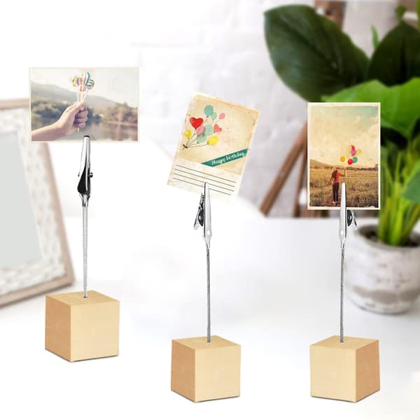 20 Pak Fotoholder, Fotoholder med Clips, Kortholder til siddepladser, Fotostativ, Fotoholder, Kortholder Bord til soveværelsesdekoration, Fotodisplay