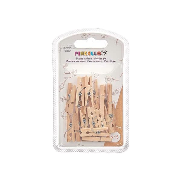 Klemmer Pincello 399 Brun Træ Small (24 enheder)