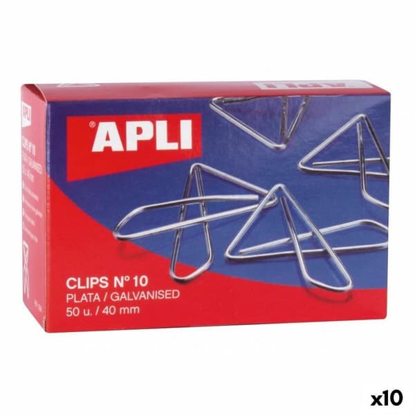 Klipsi Apli MARIPOSA Nº 10 Hopeinen Hopea 40 mm (10 osaa)