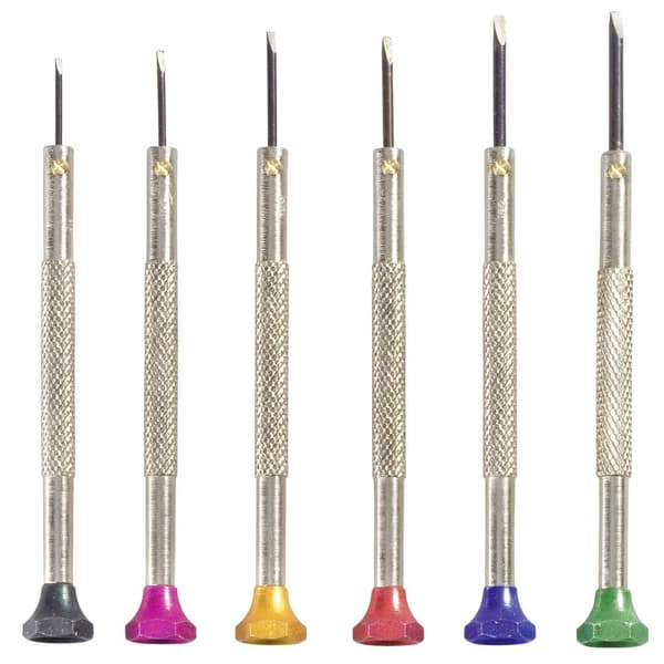 TOOLCRAFT 12-delig Skruvdragar-set för urmakare 12 delar Klingbredd: 0.8 mm, 1 mm, 1.2 mm, 1.4 mm, 1.6 mm, 1.8 mm