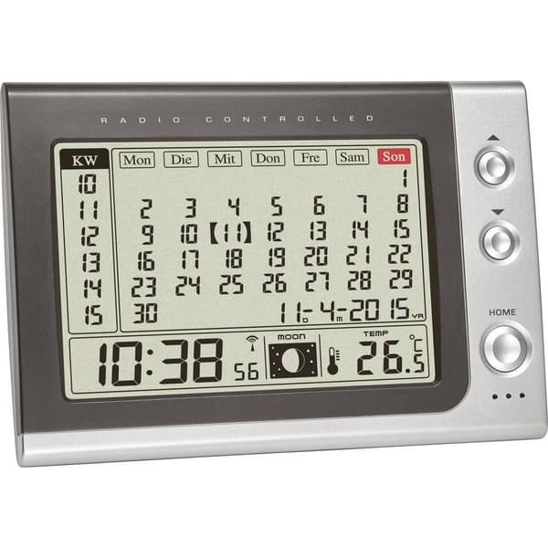 TFA Dostmann 60.2529.54 DCF Väckarklocka Antracit, Silver Larmtider 1