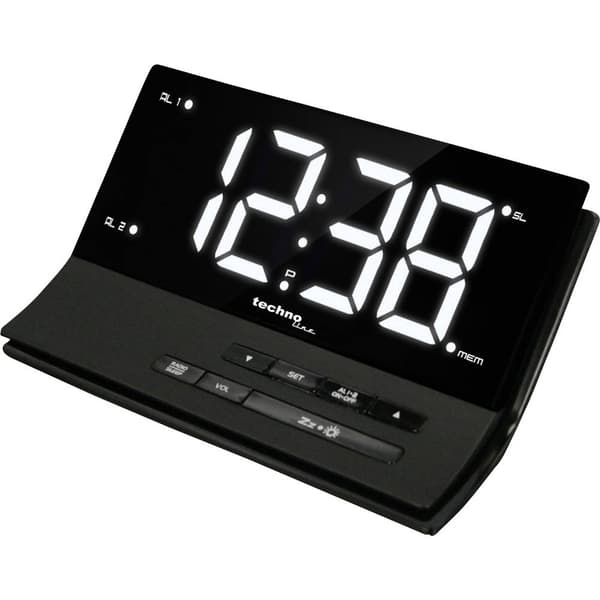Techno Line WT 482 DCF Väckarklocka Svart Larmtider 2 2 timertid