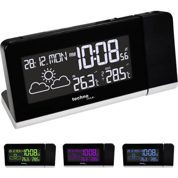 Techno Line WT 539 Väckarklocka DCF digital Svart