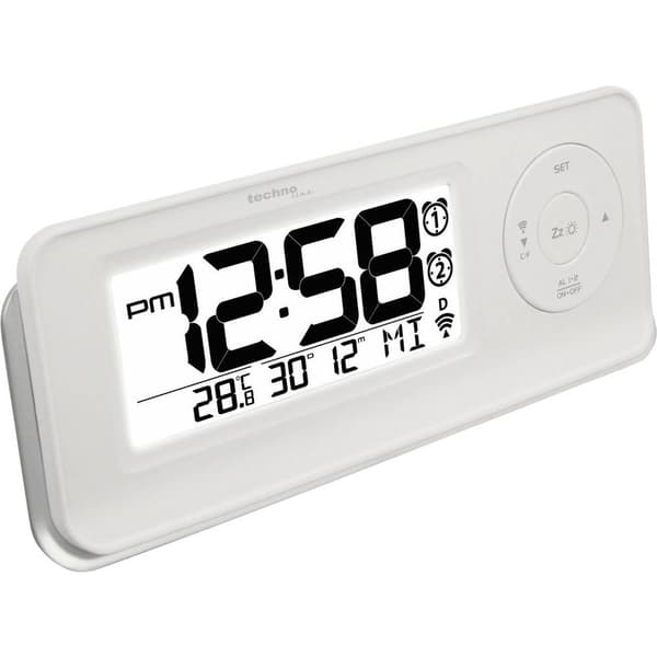 Techno Line 09599 WT 498s DCF Väckarklocka Vit Larmtider 2