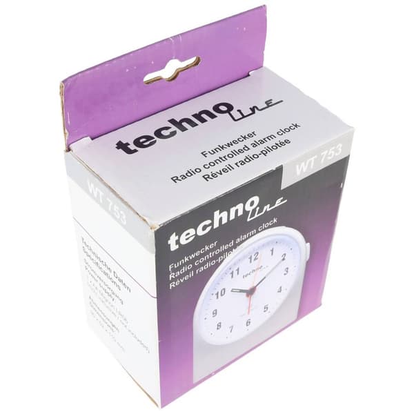 Techno Line WT 753 DCF Väckarklocka Silver Larmtider 1 Flourescerande Visare 1 timertid