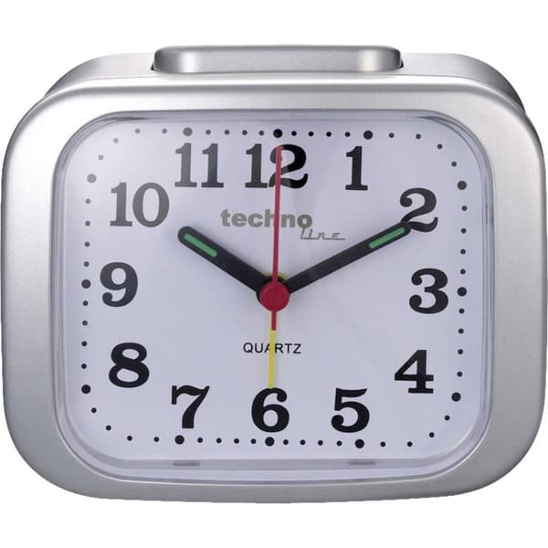 Techno Line Model XL silber Kvarts Väckarklocka Silver Larmtider 1 1 timertid