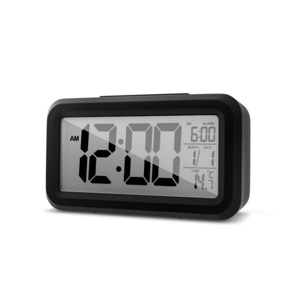 Mebus 42435 Kvarts Väckarklocka Svart Stor display