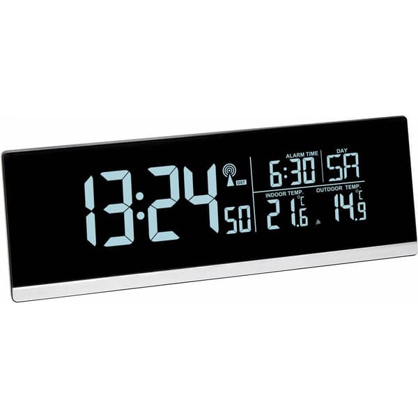 TFA Dostmann 60.2548.01 DCF Väckarklocka Svart Larmtider 1 USB-anslutning