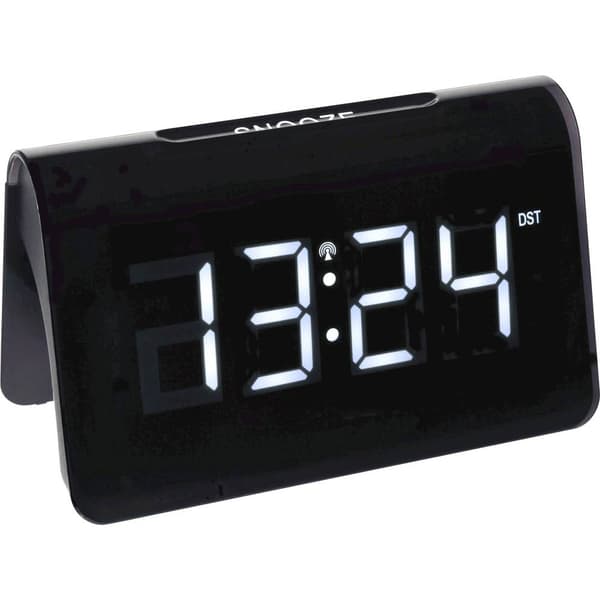 TFA Dostmann 60.2543.02 DCF Väckarklocka Svart Larmtider 1 Stor display