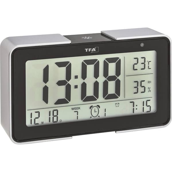 TFA Dostmann 60.2540.01 DCF Väckarklocka Svart, Silver Larmtider 3
