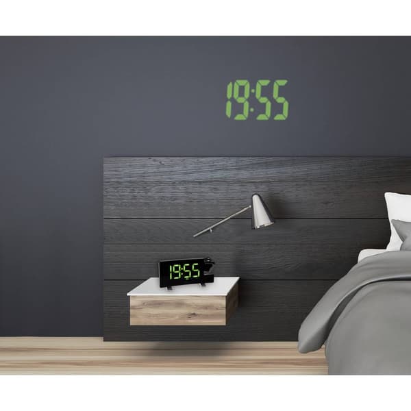 TFA Dostmann 60.5015.04 Kvarts Väckarklocka Svart Stor display, USB-anslutning