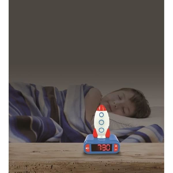 Rocket Night Light Alarm Clock med ljudeffekter
