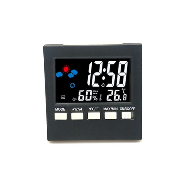 Digitalt ur med thermometer og fugtmåler