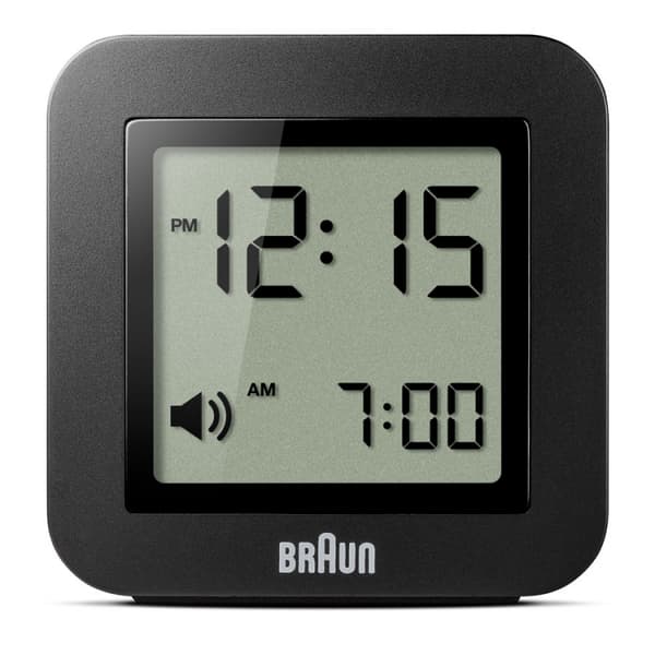 Braun sort liten digital vekkerklokke BNC018B
