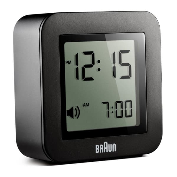 Braun sort liten digital vekkerklokke BNC018B