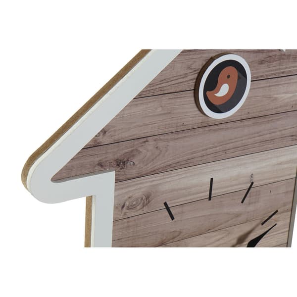 Väggklocka DKD Home Decor 32 x 5 x 56 cm Naturell Vit Plast Hus Trä MDF (2 antal)