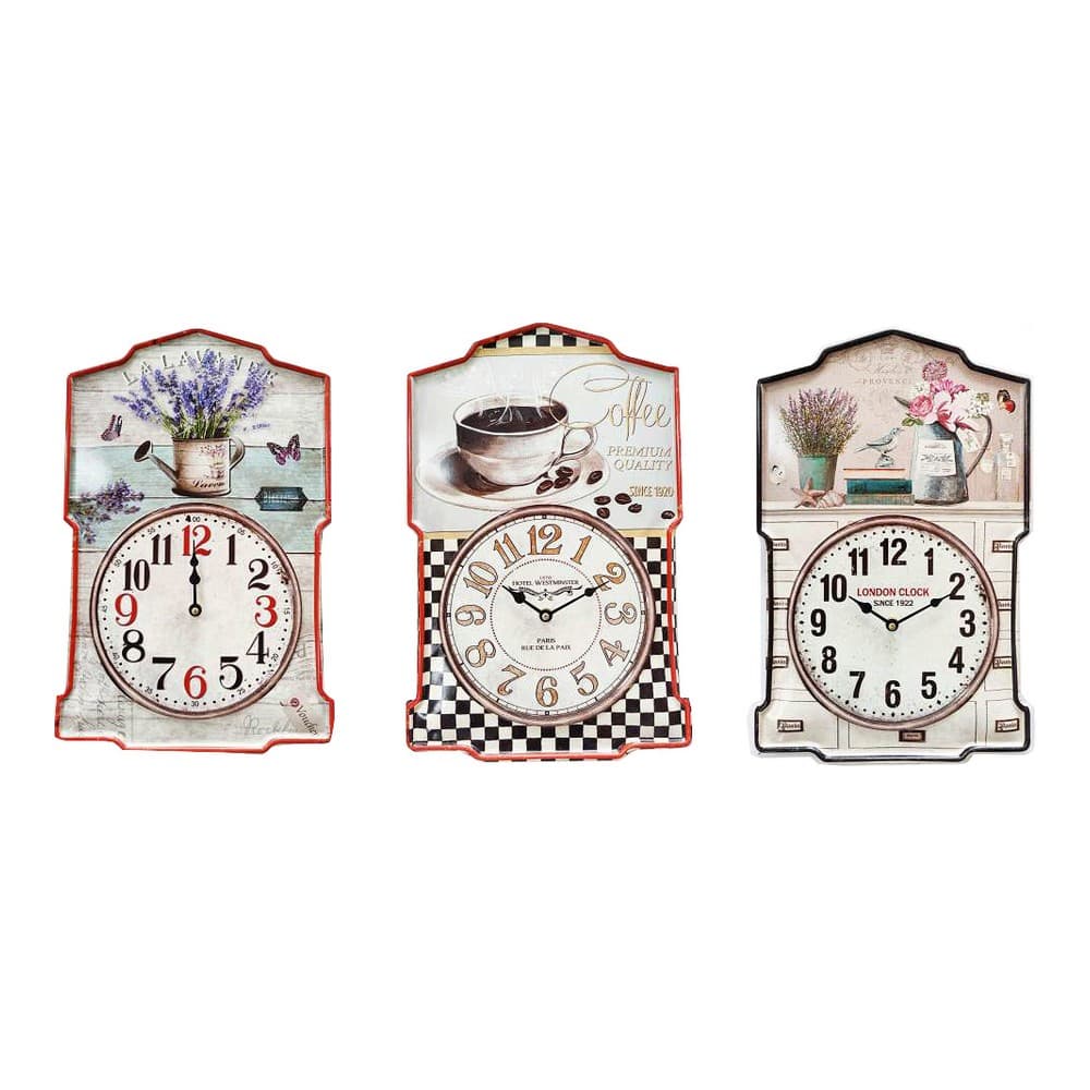 Väggklocka DKD Home Decor Järn (30 x 4 x 56 cm) (3 pcs)