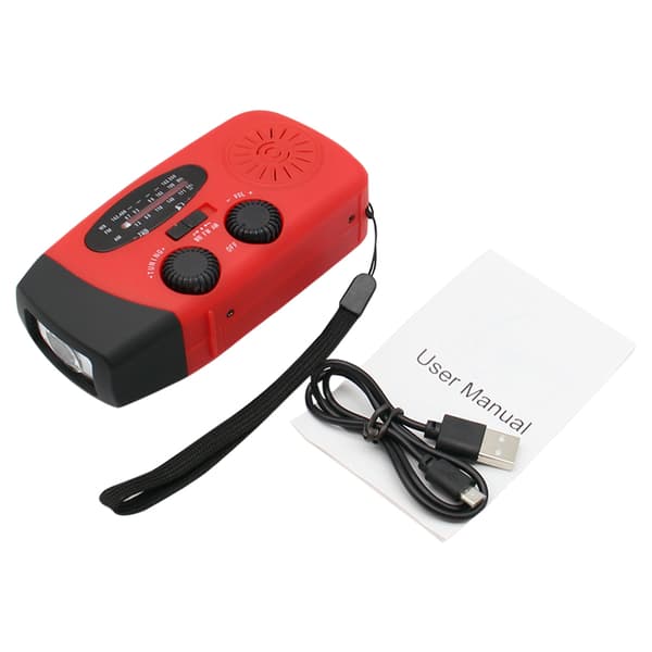Vevradio / Nödradio Solcell Ficklampa Powerbank
