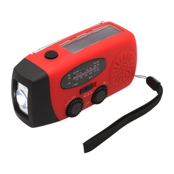 Vevradio / Nödradio Solcell Ficklampa Powerbank