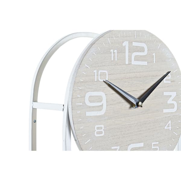 Veggklokke DKD Home Decor Naturell Metall MDF Hvit (25,5 x 11,5 x 71 cm)