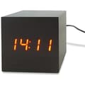 Miniatyrbild 1 av 3: Väckarklocka - NATHAN - Designerkub - LED-display - Träimitation - För barn