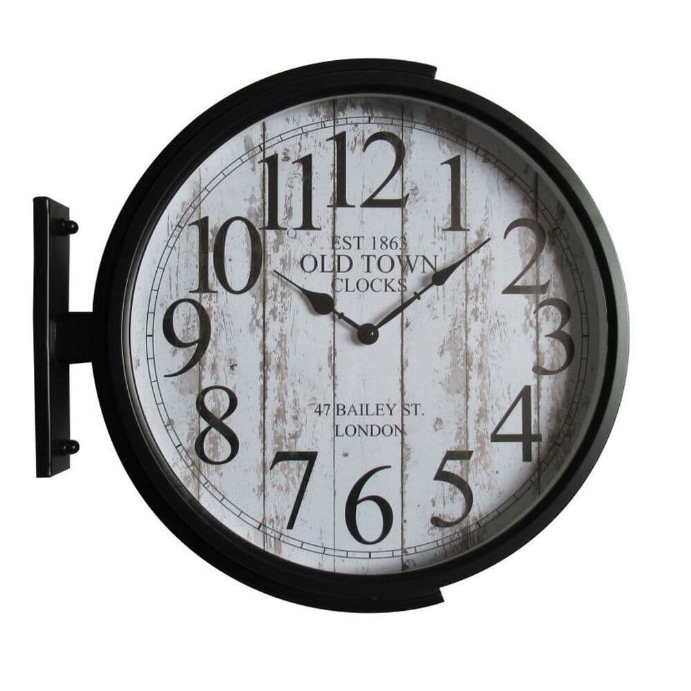 Väggklocka DKD Home Decor Glas Svart Gyllene Järn Loft (1) (45 x 6 x 45 cm)
