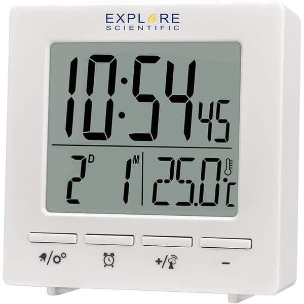 Bresser Explore Scientific mini klockradio 7,2 cm vit