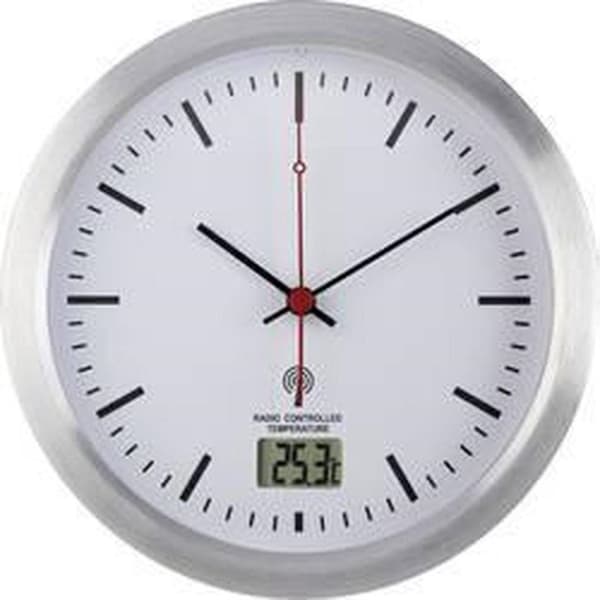 Renkforce E1003R seinäkello radio-ohjattu 17 cm x 6 cm hopea Sopii kosteisiin tiloihin