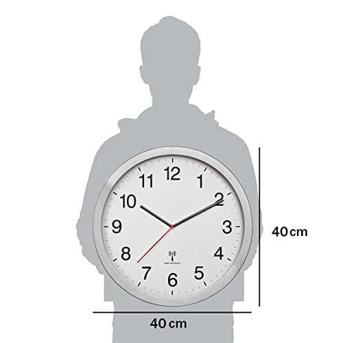 TFA Dostmann 60.3545.02 Radioväggklocka 400 mm x 50 mm x 400 mm Silver Large Display (60.3545.02)