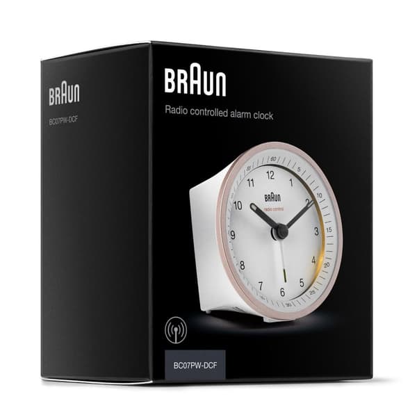 Braun BC07PW-DCF - Väckarklocka - Analog - Radiostyrd tidsdisplay - Vit - Rosa