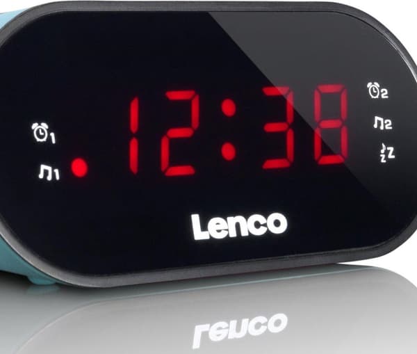 Lenco CR-07 Blå - Clockradio med sleep-timer og dobbelt alarm - Blå