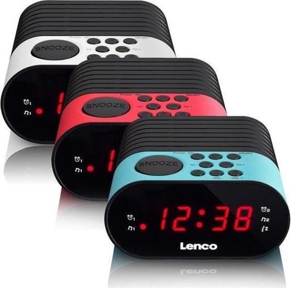 Lenco CR-07 Blå - Clockradio med sleep-timer og dobbelt alarm - Blå