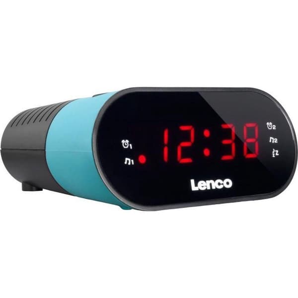 Lenco CR-07 Blå - Clockradio med sleep-timer og dobbelt alarm - Blå