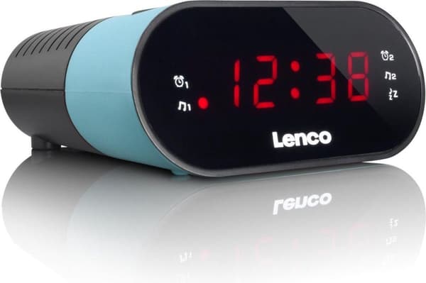 Lenco CR-07 Blå - Clockradio med sleep-timer og dobbelt alarm - Blå