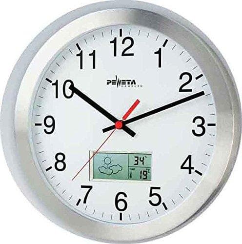 Peweta 51161315 Väggklocka Arab.Numbers 30 cm Radiostyrd klocka 1,5 V LCD 51.161.315