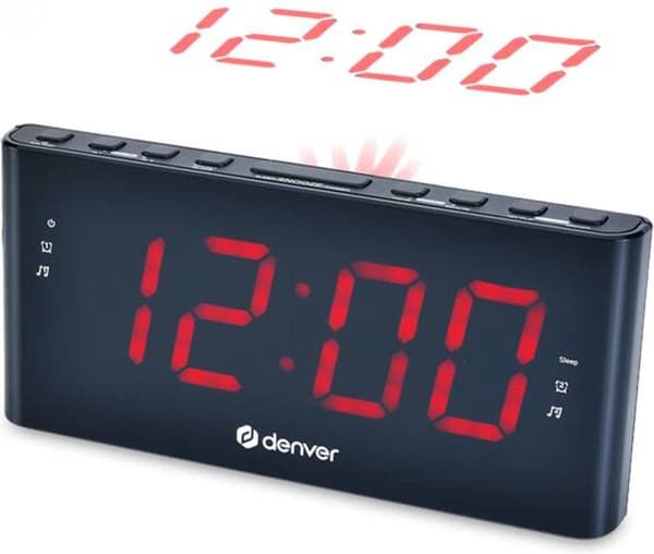Denver CRP-710 - FM clockradio - 180 graders tidsprojektion - 2 alarmtider
