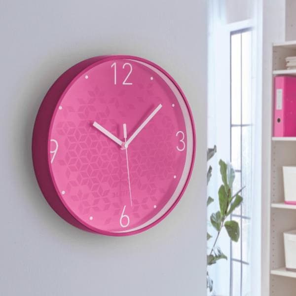 Leitz WOW Silent Wall Clock - Rosa - Perfekt för hemmakontoret