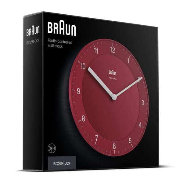 Braun BC 06 R-DCF radioväggklocka röd (510736)