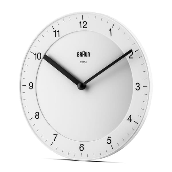 Braun BC 06 W kvarts väggklocka analog vit
