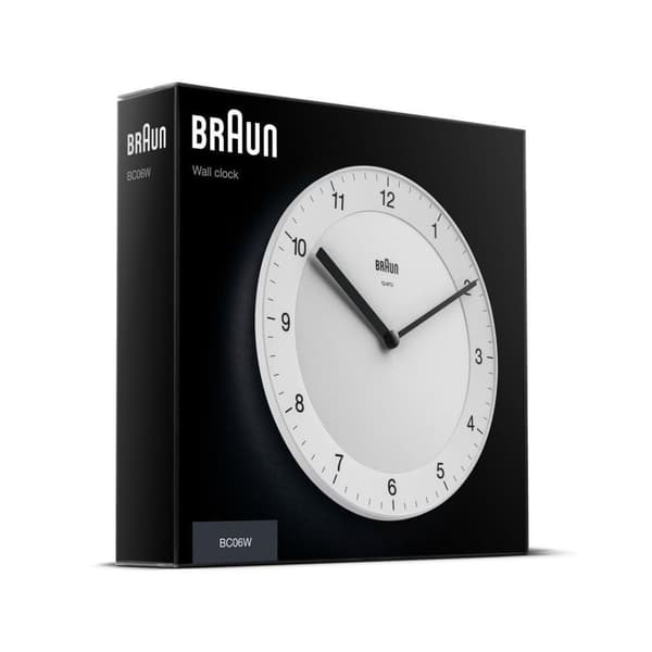 Braun BC 06 W kvarts väggklocka analog vit